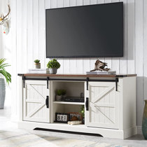 White farmhouse shop media console